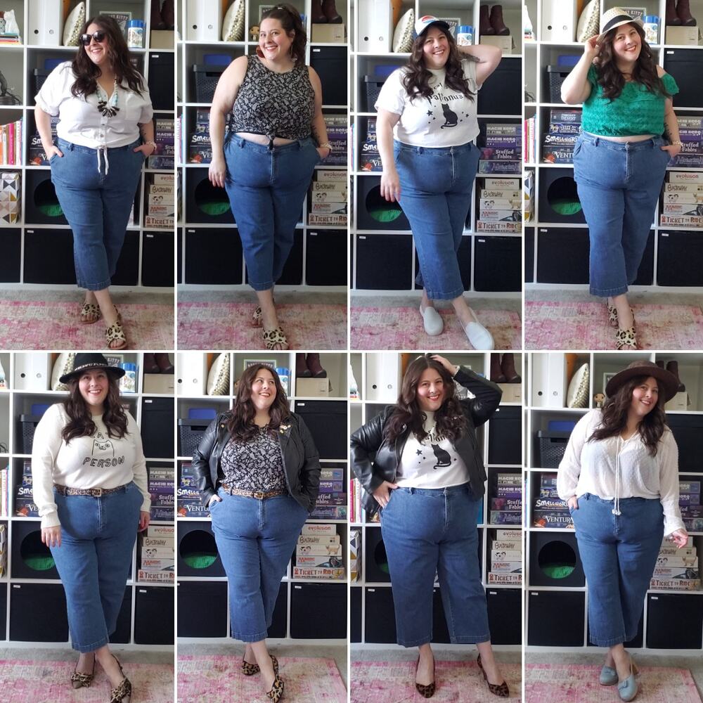 High Rise Wide Leg Cropped Mom Jean Vintage SZ 22W